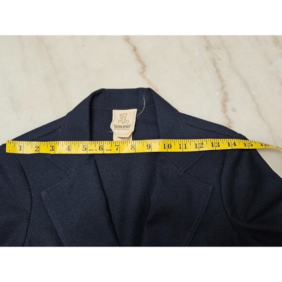 Vintage Tom Boy Grils Blue 100% Polyester Long Sleeve 2 Button Blazer Size 5 - Picture 4 of 8